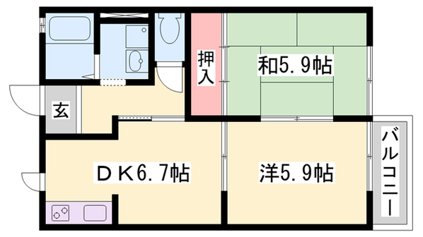 明石駅 バス13分  新末田橋下車：停歩8分 2階の物件間取画像